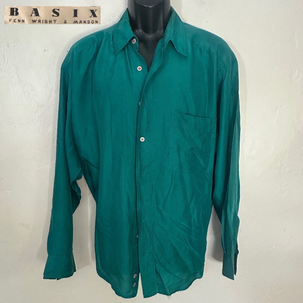 Basic Thin Silk Long Sleeve Shirt Large Gently worn Made by Fenn Wright & Manson